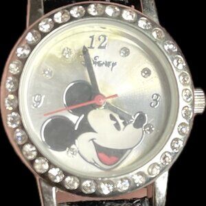 Disney Mickey Mouse Crystal Ladies Watch – Accutime, Black Band